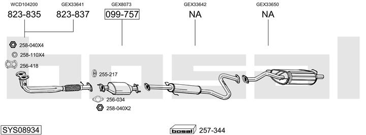 Bosal SYS08934 Система випуску відпрацьованих газів SYS08934: Купити в Україні - Добра ціна на EXIST.UA!