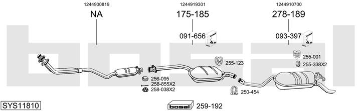 Bosal SYS11810 Система випуску відпрацьованих газів SYS11810: Купити в Україні - Добра ціна на EXIST.UA!