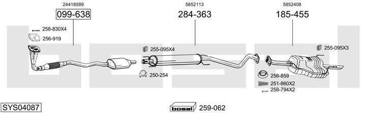 Bosal SYS04087 Система випуску відпрацьованих газів SYS04087: Купити в Україні - Добра ціна на EXIST.UA!