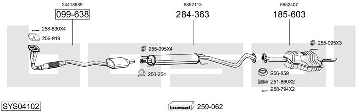 Bosal SYS04102 Система випуску відпрацьованих газів SYS04102: Купити в Україні - Добра ціна на EXIST.UA!