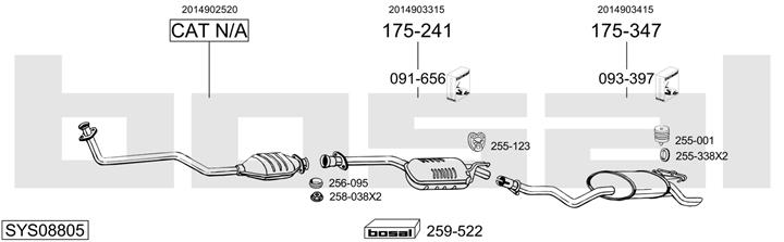 Bosal SYS08805 Система випуску відпрацьованих газів SYS08805: Купити в Україні - Добра ціна на EXIST.UA!