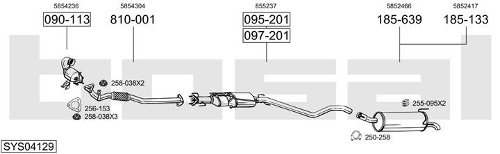 Bosal SYS04129 Система випуску відпрацьованих газів SYS04129: Купити в Україні - Добра ціна на EXIST.UA!