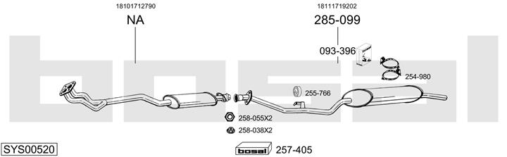 Bosal SYS00520 Система випуску відпрацьованих газів SYS00520: Купити в Україні - Добра ціна на EXIST.UA!