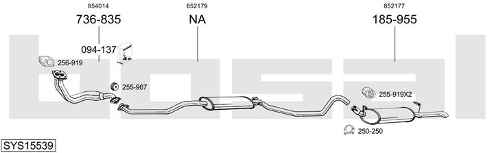 Bosal SYS15539 Система випуску відпрацьованих газів SYS15539: Купити в Україні - Добра ціна на EXIST.UA!