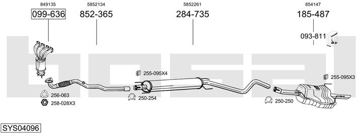 Bosal SYS04096 Система випуску відпрацьованих газів SYS04096: Купити в Україні - Добра ціна на EXIST.UA!