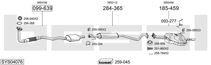 Bosal SYS04076 Система випуску відпрацьованих газів SYS04076: Купити в Україні - Добра ціна на EXIST.UA!