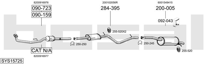 Bosal SYS15725 Система випуску відпрацьованих газів SYS15725: Купити в Україні - Добра ціна на EXIST.UA!