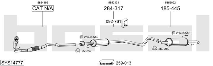 Bosal SYS14777 Система випуску відпрацьованих газів SYS14777: Купити в Україні - Добра ціна на EXIST.UA!