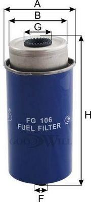 Goodwill FG 106 Фільтр палива FG106: Купити в Україні - Добра ціна на EXIST.UA!