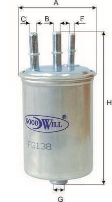 Goodwill FG 138 Фільтр палива FG138: Купити в Україні - Добра ціна на EXIST.UA!