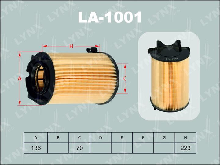 LYNXauto LA-1001 Повітряний фільтр LA1001: Купити в Україні - Добра ціна на EXIST.UA!