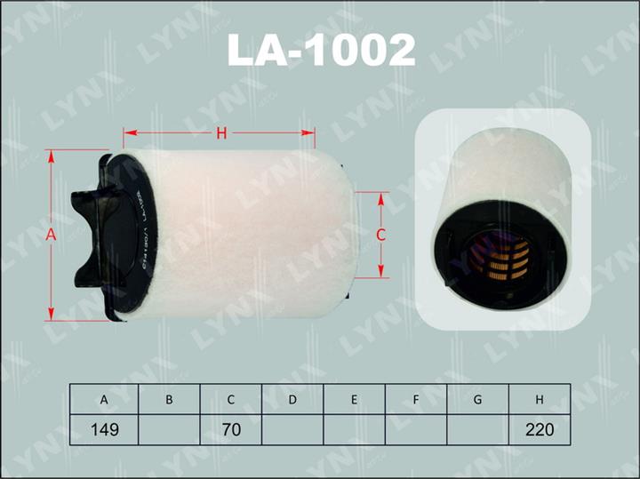 LYNXauto LA-1002 Повітряний фільтр LA1002: Купити в Україні - Добра ціна на EXIST.UA!