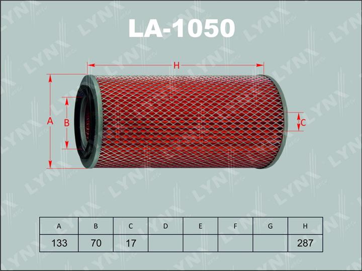 LYNXauto LA-1050 Повітряний фільтр LA1050: Купити в Україні - Добра ціна на EXIST.UA!