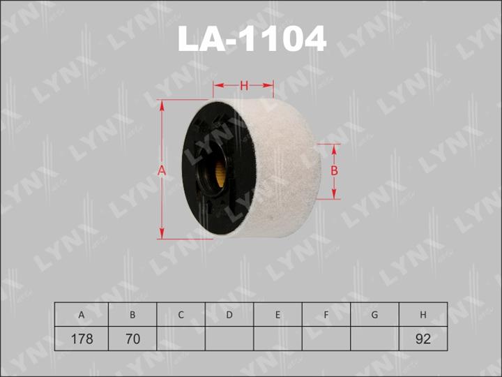 LYNXauto LA-1104 Повітряний фільтр LA1104: Приваблива ціна - Купити в Україні на EXIST.UA!