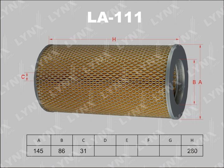 LYNXauto LA-111 Повітряний фільтр LA111: Купити в Україні - Добра ціна на EXIST.UA!