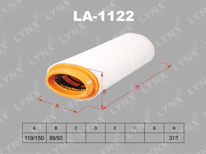 LYNXauto LA-1122 Повітряний фільтр LA1122: Купити в Україні - Добра ціна на EXIST.UA!