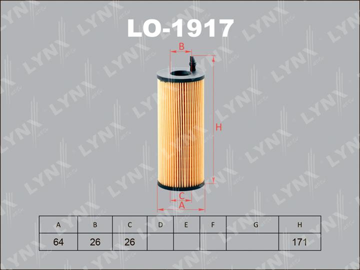 LYNXauto LO-1917 Фільтр масляний LO1917: Приваблива ціна - Купити в Україні на EXIST.UA!