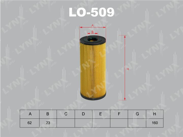 LYNXauto LO-509 Фільтр масляний LO509: Купити в Україні - Добра ціна на EXIST.UA!