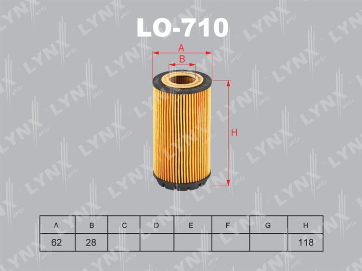 LYNXauto LO-710 Фільтр масляний LO710: Приваблива ціна - Купити в Україні на EXIST.UA!