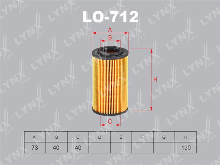 LYNXauto LO-712 Фільтр масляний LO712: Купити в Україні - Добра ціна на EXIST.UA!