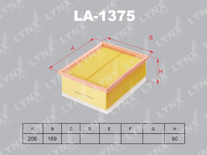 LYNXauto LA-1375 Повітряний фільтр LA1375: Купити в Україні - Добра ціна на EXIST.UA!