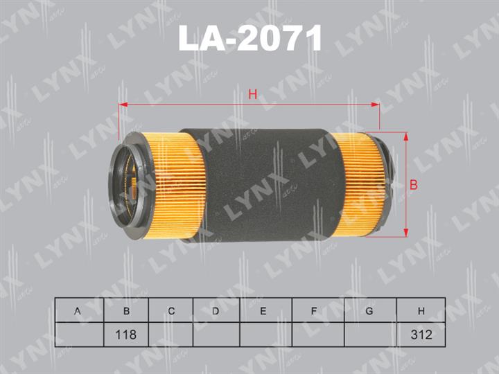 LYNXauto LA-2071 Повітряний фільтр LA2071: Купити в Україні - Добра ціна на EXIST.UA!