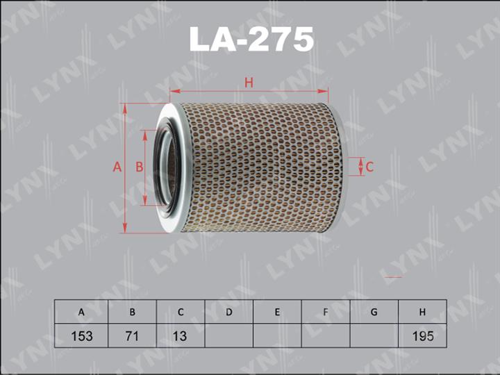 LYNXauto LA-275 Повітряний фільтр LA275: Купити в Україні - Добра ціна на EXIST.UA!