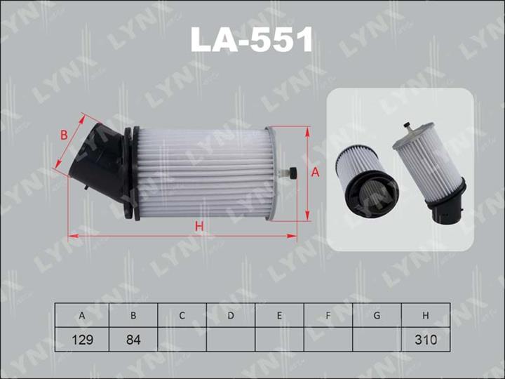 LYNXauto LA-551 Повітряний фільтр LA551: Купити в Україні - Добра ціна на EXIST.UA!