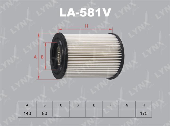 LYNXauto LA-581V Повітряний фільтр LA581V: Купити в Україні - Добра ціна на EXIST.UA!