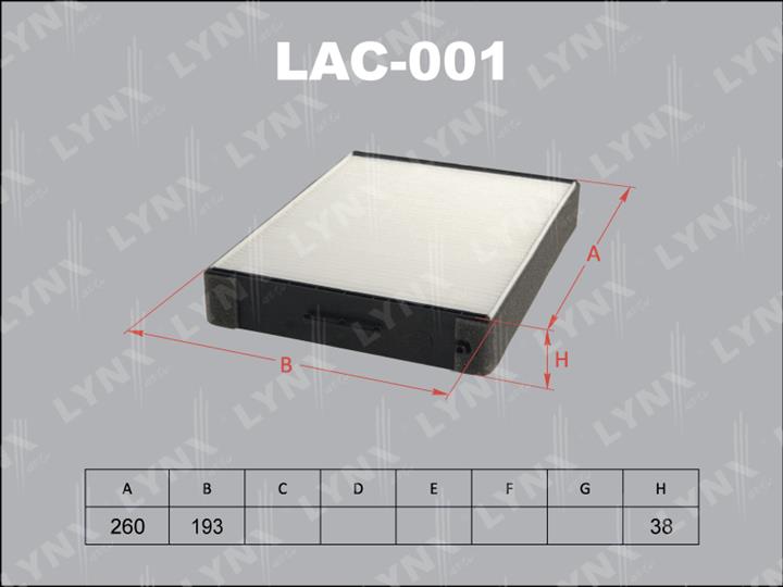 LYNXauto LAC-001 Фільтр салону LAC001: Купити в Україні - Добра ціна на EXIST.UA!