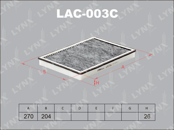 LYNXauto LAC-003C Фільтр салону з активованим вугіллям LAC003C: Купити в Україні - Добра ціна на EXIST.UA!