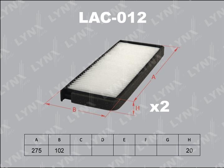LYNXauto LAC-012 Фільтр салону LAC012: Купити в Україні - Добра ціна на EXIST.UA!