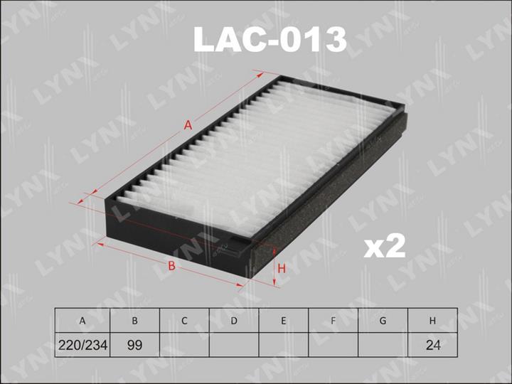 LYNXauto LAC-013 Фільтр салону LAC013: Купити в Україні - Добра ціна на EXIST.UA!