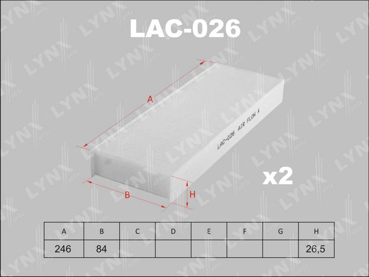 LYNXauto LAC-026 Фільтр салону LAC026: Купити в Україні - Добра ціна на EXIST.UA!