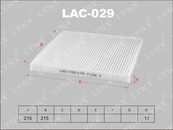 LYNXauto LAC-029 Фільтр салону LAC029: Купити в Україні - Добра ціна на EXIST.UA!