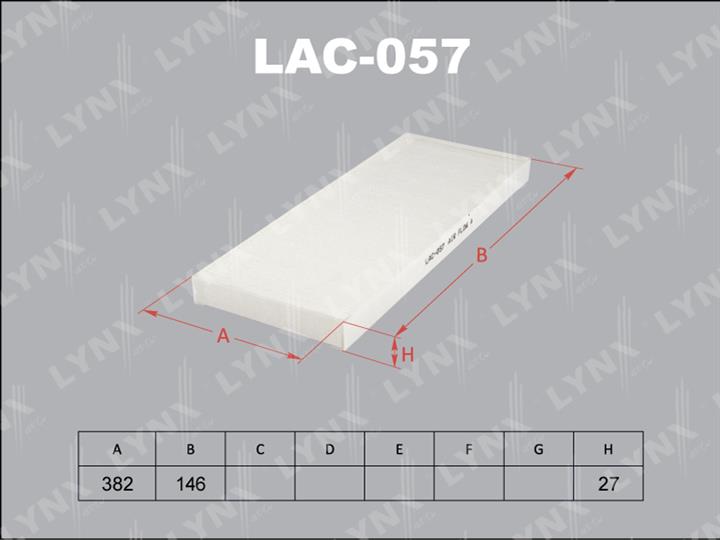 LYNXauto LAC-057 Фільтр салону LAC057: Купити в Україні - Добра ціна на EXIST.UA!