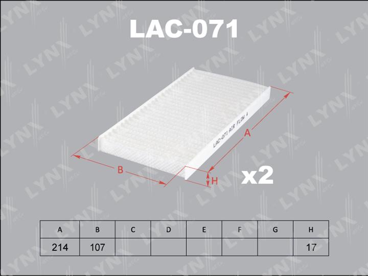 LYNXauto LAC-071 Фільтр салону LAC071: Купити в Україні - Добра ціна на EXIST.UA!
