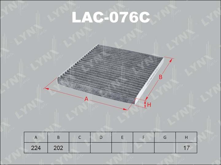 LYNXauto LAC-076C Фільтр салону з активованим вугіллям LAC076C: Купити в Україні - Добра ціна на EXIST.UA!