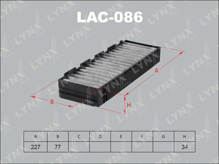 LYNXauto LAC-086 Фільтр салону LAC086: Купити в Україні - Добра ціна на EXIST.UA!