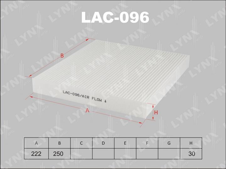 LYNXauto LAC-096 Фільтр салону LAC096: Приваблива ціна - Купити в Україні на EXIST.UA!
