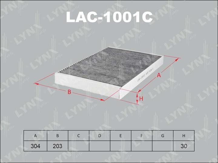 LYNXauto LAC-1001C Фільтр салону з активованим вугіллям LAC1001C: Приваблива ціна - Купити в Україні на EXIST.UA!