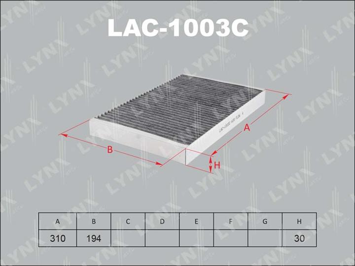 LYNXauto LAC-1003C Фільтр салону з активованим вугіллям LAC1003C: Купити в Україні - Добра ціна на EXIST.UA!