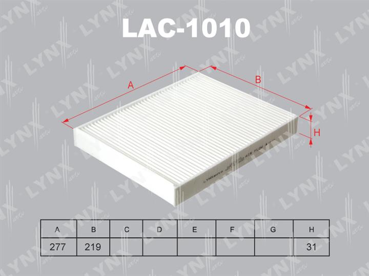 LYNXauto LAC-1010 Фільтр салону LAC1010: Приваблива ціна - Купити в Україні на EXIST.UA!