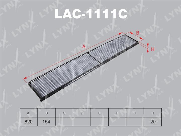 LYNXauto LAC-1111C Фільтр салону з активованим вугіллям LAC1111C: Купити в Україні - Добра ціна на EXIST.UA!