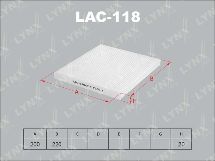 LYNXauto LAC-118 Фільтр салону LAC118: Купити в Україні - Добра ціна на EXIST.UA!