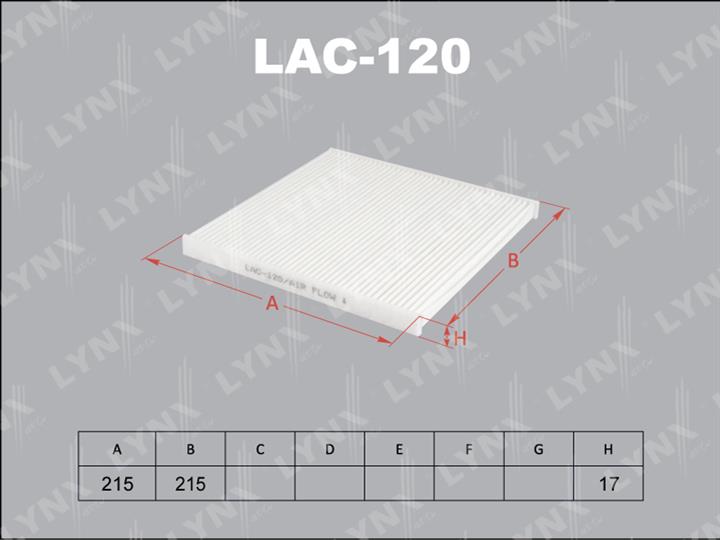 LYNXauto LAC-120 Фільтр салону LAC120: Купити в Україні - Добра ціна на EXIST.UA!
