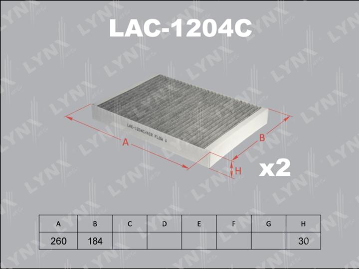 LYNXauto LAC-1204C Фільтр салону з активованим вугіллям LAC1204C: Купити в Україні - Добра ціна на EXIST.UA!