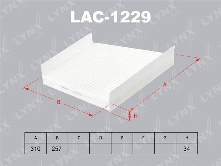 LYNXauto LAC-1229 Фільтр салону LAC1229: Купити в Україні - Добра ціна на EXIST.UA!
