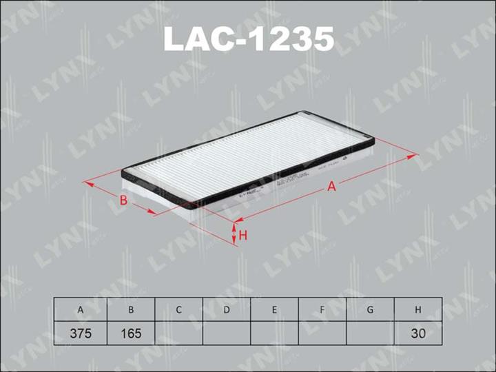 LYNXauto LAC-1235 Фільтр салону LAC1235: Купити в Україні - Добра ціна на EXIST.UA!