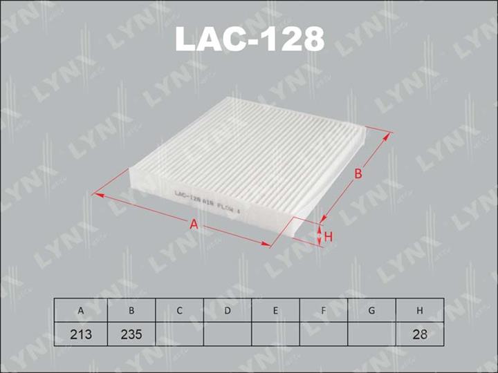 LYNXauto LAC-128 Фільтр салону LAC128: Купити в Україні - Добра ціна на EXIST.UA!